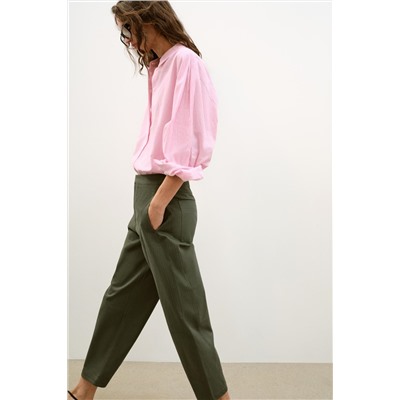 HERRINGBONE BARREL TROUSERS