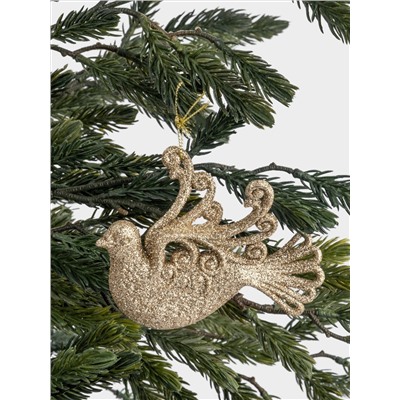 Игрушка елочная, 11х9 см, пластик, шампань, Голубка, New year