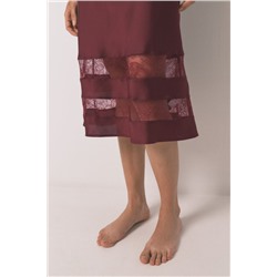 Camisón largo encaje vino