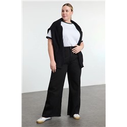 Trendyol Curve Siyah Yüksek Bel Geniş Paça Büyük Beden Wide Leg Jeans TBBAW25CJ00001