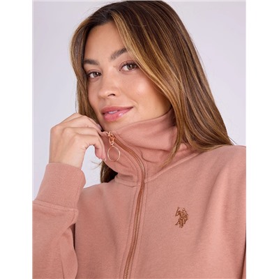 QUARTER ZIP METALLIC EMBROIDERED PULLOVER