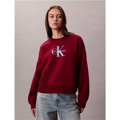 Monogram Logo Fleece Relaxed Sweatshirt