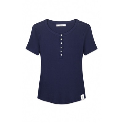 Camiseta manga corta algodón azul