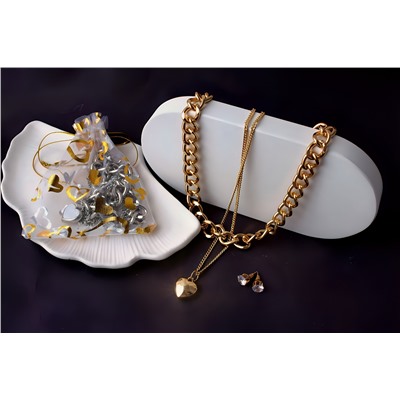 Колье Сердце двустороннее + Подарок