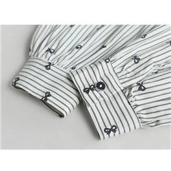 Kuos*e, оригинал. Женская рубашка в полоску с милым принтом