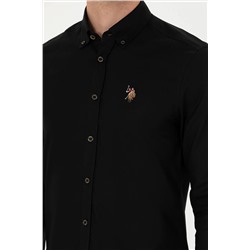 Erkek Siyah Uzun Kollu Basic Gömlek