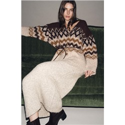 FALDA MIDI PUNTO EFECTO CEPILLADO