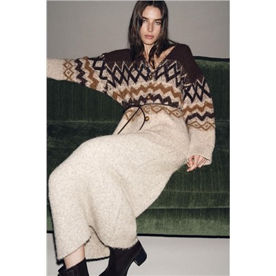 FALDA MIDI PUNTO EFECTO CEPILLADO