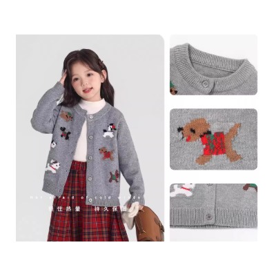 Кардиган для девочек с милейшими собачками