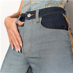 Джинсы прямые с эффектом изнанки, Matera (dark blue)