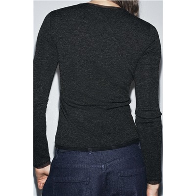 T-SHIRT WITH TULLE TRIMS