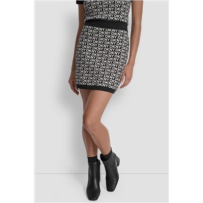 LOGO JACQUARD SHORT SKIRT
