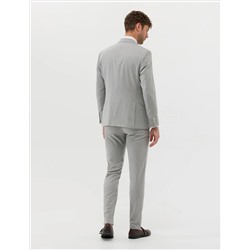 Gri Ekstra Slim Fit Yelekli Takım Elbise