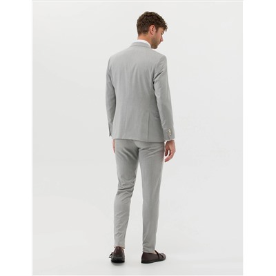 Gri Ekstra Slim Fit Yelekli Takım Elbise
