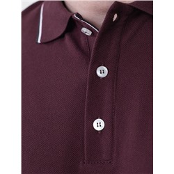 Футболка поло с плетеным воротником на пуговицах из эластичного хлопка