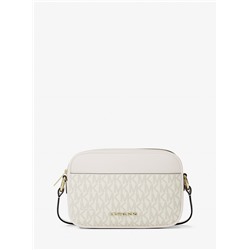 Michael Kors Outlet Jet Set Small Signature Logo Camera Crossbody Bag