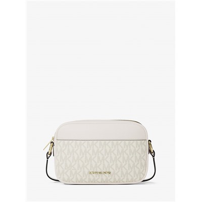 Michael Kors Outlet Jet Set Small Signature Logo Camera Crossbody Bag