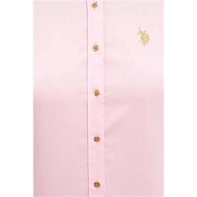 Kadın Pembe Uzun Kollu Basic Gömlek