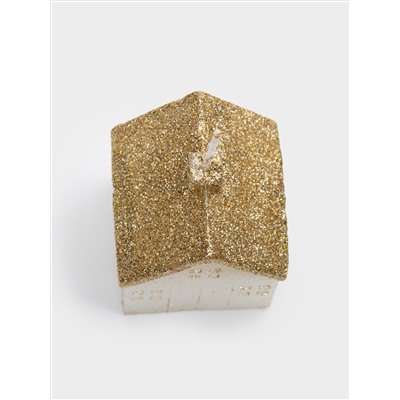 Свеча, 10 см, белая/шампань, Домик, Townlet