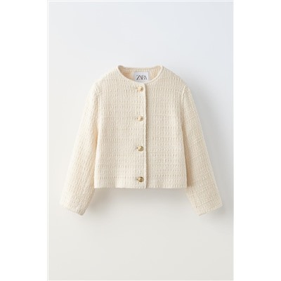 TEXTURED JACKET WITH BUTTONS