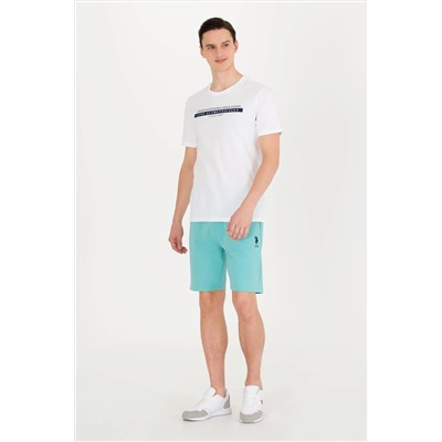 Erkek Beyaz Bisiklet Yaka Tişört