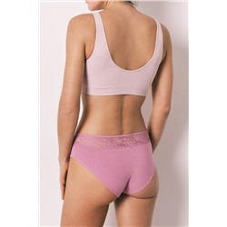 Braga clásica ancha algodón rosa encaje