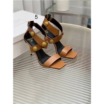 Эффектные босоножки на высоком каблуке с перекрестными ремешками и металлическими пряжками  БАЛТМЕЙ*Н