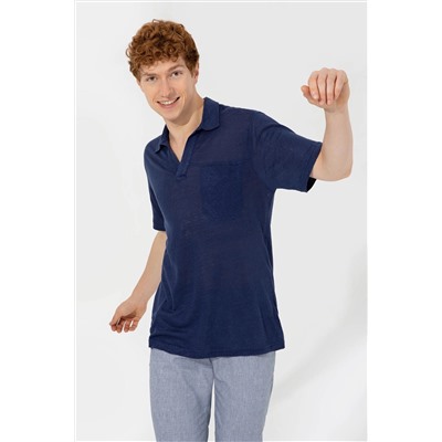 Erkek Lacivert Polo Yaka Tişört