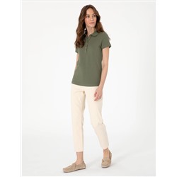 Haki Regular Fit Pamuklu Polo Yaka Basic Tişört