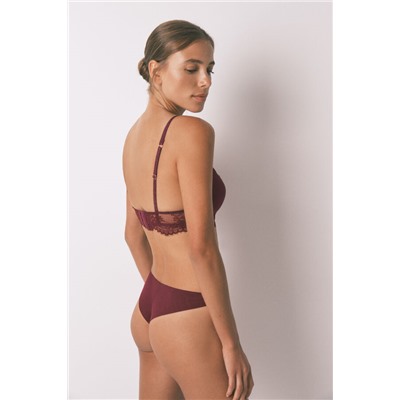 Tanga encaje tul vino