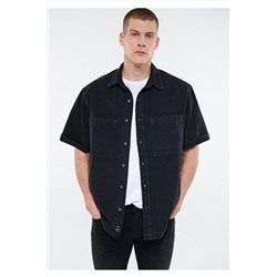 Mavi Rex Duman Gri Jean Gömlek Oversize / Geniş Kesim 0210222-81554