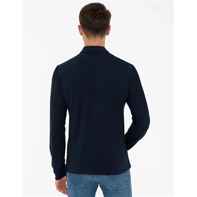 Lacivert Slim Fit Basic Sweatshirt