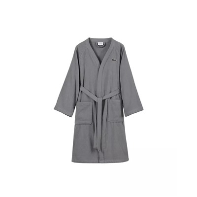 Lacoste Home Logo Patch 100% Cotton Pique Bath Robe