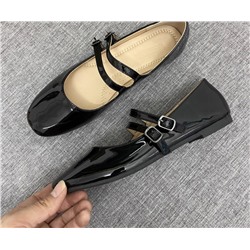 Ретро блестящие туфли на плоской подошве с квадратным носком для женщин