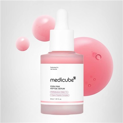 medicube PDRN Pink Peptide Serum with Salmon DNA | Pink Glow Serum with Peptides & Niacinamide for Hydration & Firm-Looking Skin | Uneven Tone Care | Korean Skincare, 1.01 fl. Oz