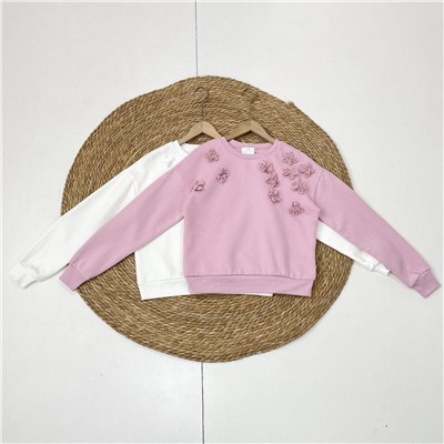 Теплый женский свитшот с объемными цветами  Reserve*d