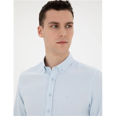 Açık Oxford Mavi Slim Fit Uzun Kollu Gömlek