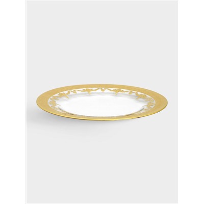 Тарелка обеденная, 26 см, 4 шт, стекло, золотистая, Versailles