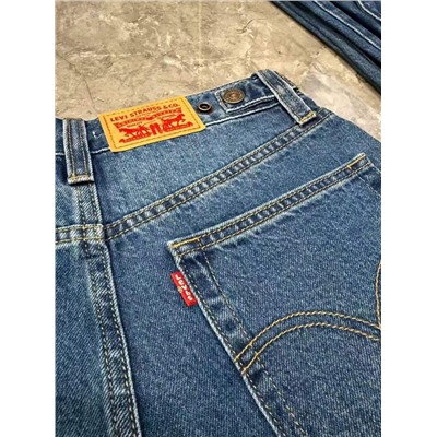 Классические женские прямые джинсы свободного кроя с высокой талией ЛЕВАЙ*С