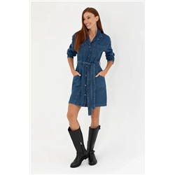 Kadın Koyu Mavi Jean Elbise