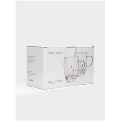 Кружка, 350 мл, 2 шт, стекло Б, с ягодами и еловыми ветками внутри, Wind-mystery