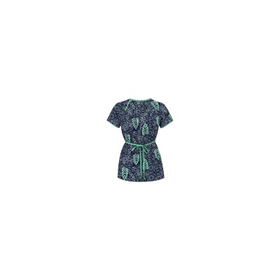 UA Tribal Palm Navy Mock Wrap Print Scrub Top