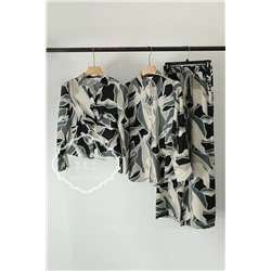 Лёгкий комплект женской одежды с принтом из жатой ткани ✔️Ver*o mod*a На оф.сайте одна рубашка стоит 39,99€