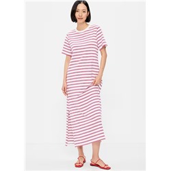 Vintage Crew-Neck Maxi T-Shirt Dress