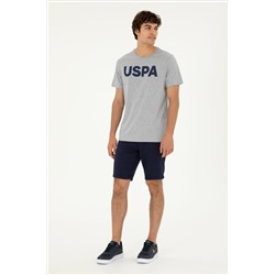 Erkek Regular Fit Bisiklet Yaka Gri Melanj Basic Tişört