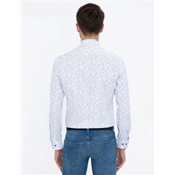 Beyaz Slim Fit Uzun Kollu Gömlek