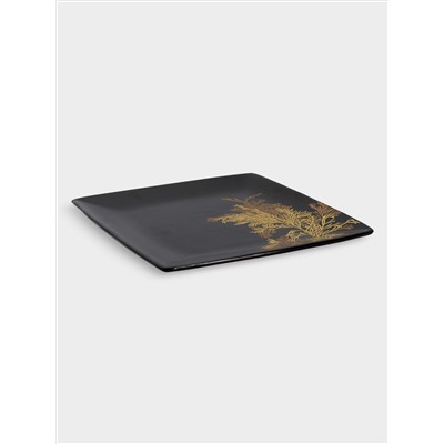 Тарелка, 21х21 см, 4 шт, керамика, черный, Singapore