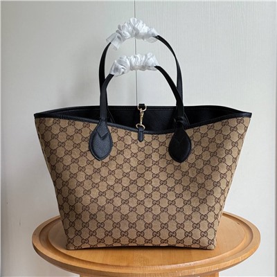 Большая вместительная двухсторонняя сумка-тоут ГУЧЧ*И