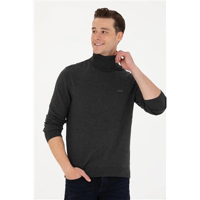 Erkek Antrasit Melanj Basic Kazak