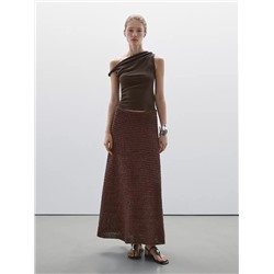 Top drapeado detalle nudo algodón